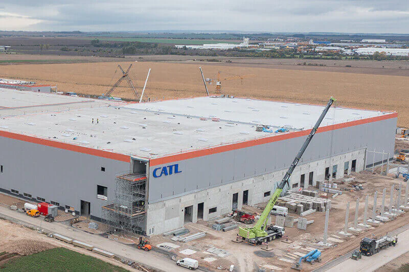 There is space for up to six production lines in the approximately 500-meter-long building of CATL‘s battery gigafactory. Photo: CATL There is space for up to six production lines in the approximately 500-meter-long building of CATL‘s battery gigafactory. Photo: CATL