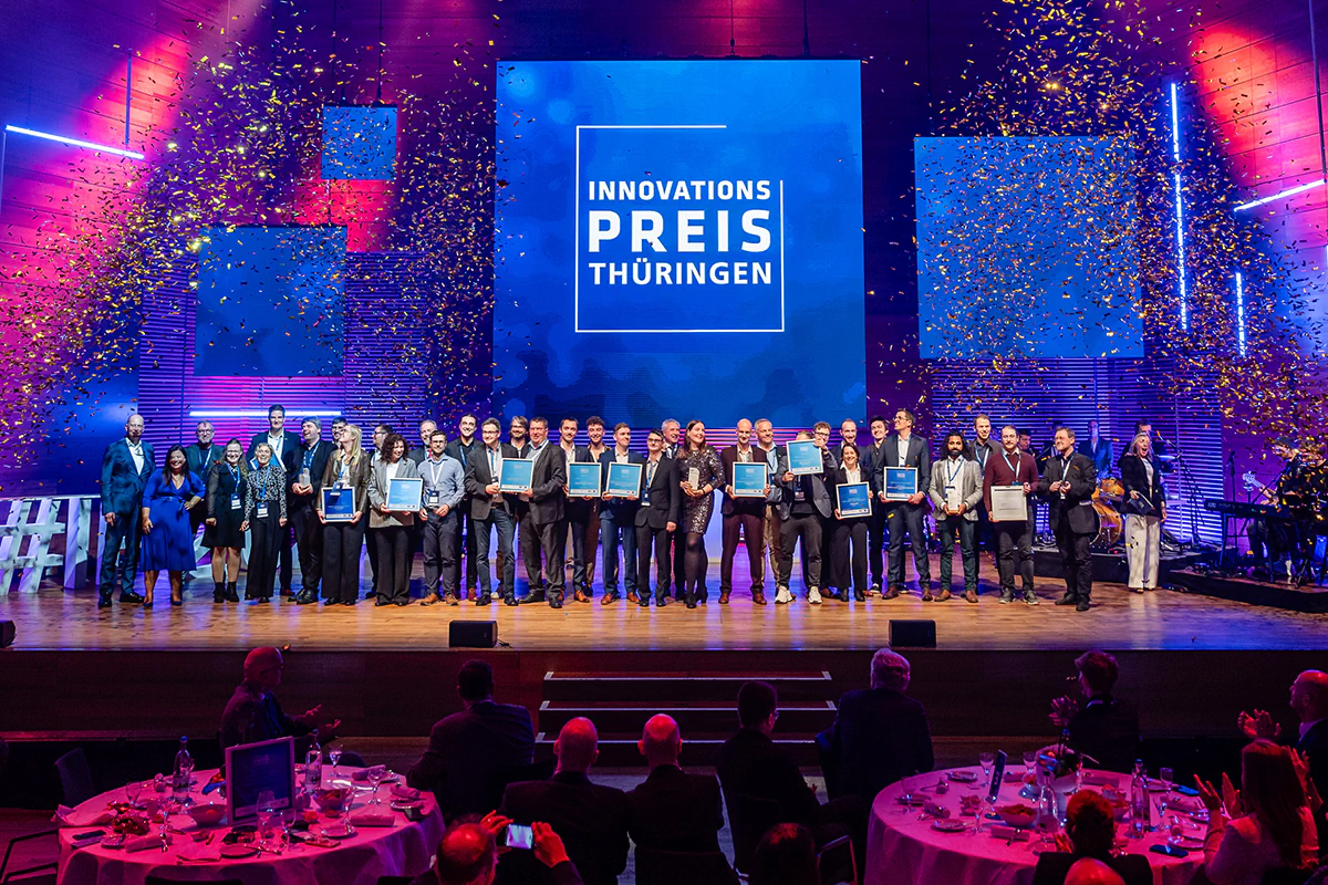 The winners of the Thuringian Innovation Award 2024. Photo: STIFT, Sowinski The winners of the Thuringian Innovation Award 2024.